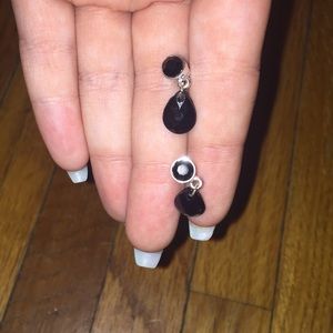 Black dangling earrings